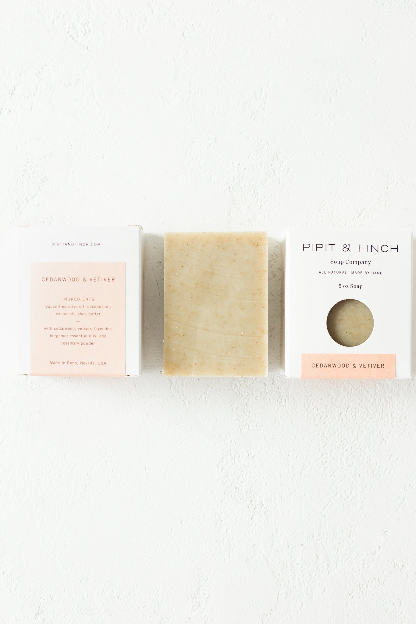 Cedarwood + Vetiver Olive Oil Soap with Rosemary Powder